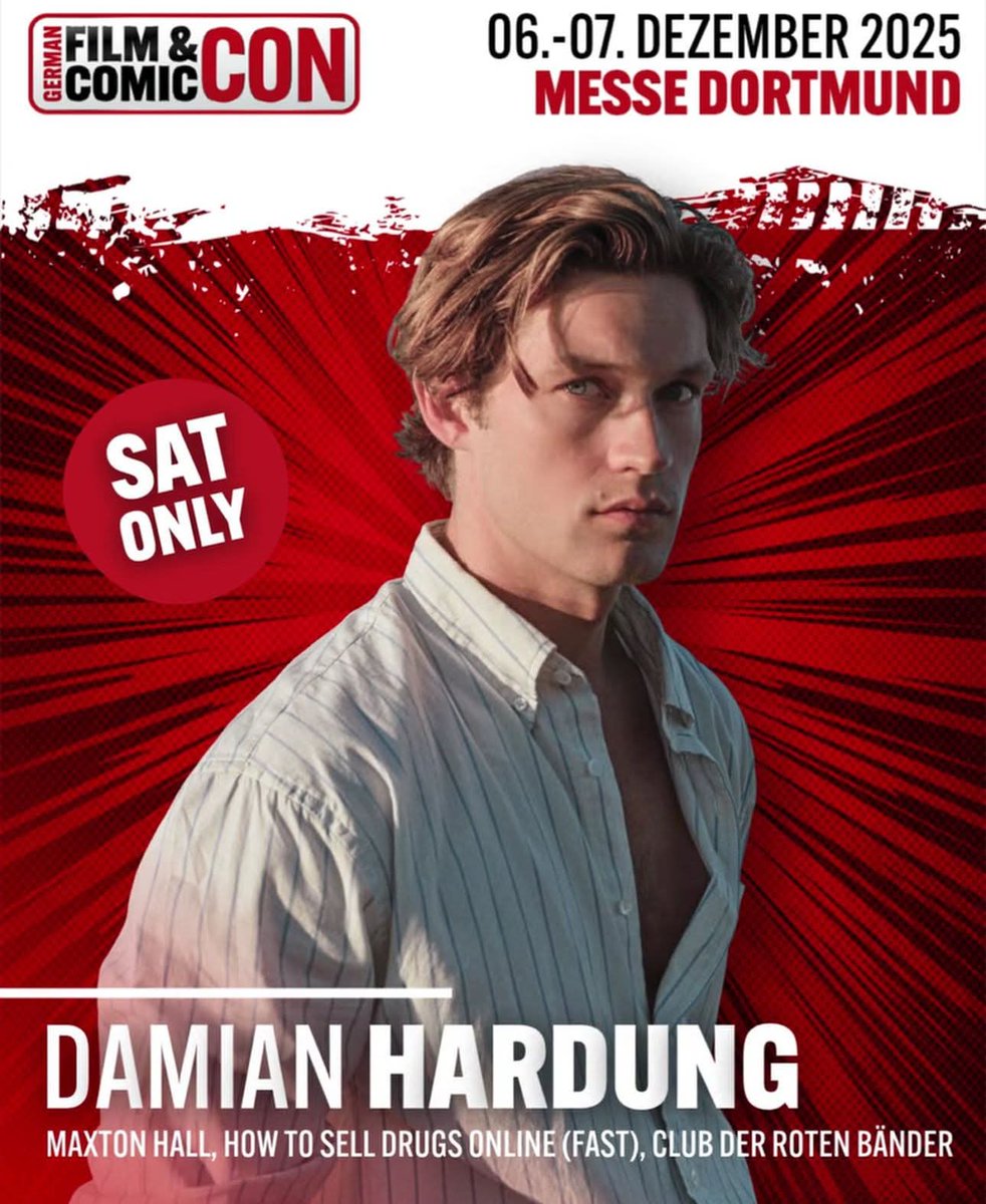 EuroConNet's tweet image. GUEST ANNOUNCEMENT 

#GermanFilmandComicCon #GCC #DamianHardung 

Dortmund, Germany
6 - 7 December 2025 

germancomiccon.de