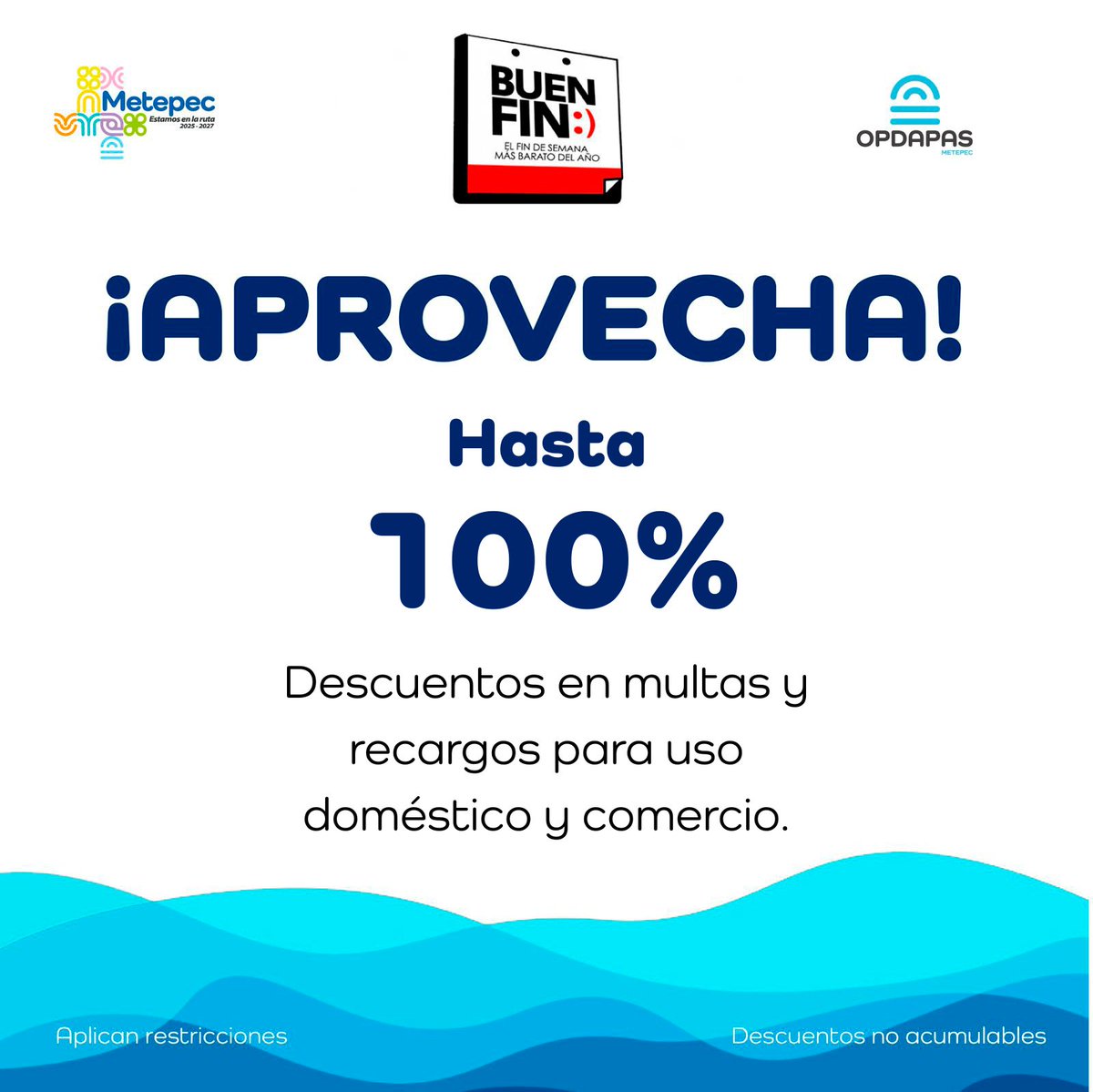 MetepecOPDAPAS's tweet image. Aprovecha nuestros descuento y ponte al corriente
#EstamosEnLaRuta
@FerFlores_Emp 
@MetepecGobierno