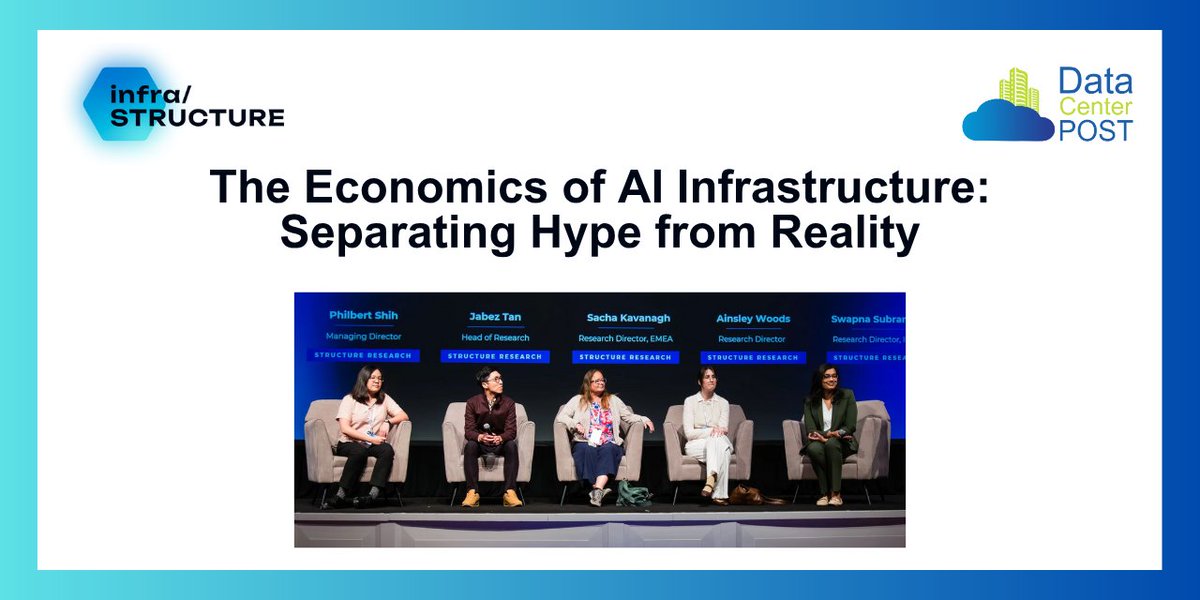 datacenterpost's tweet image. AI infrastructure growth is real, not just hype.

At infra/STRUCTURE 2025, analysts highlighted that hyperscaler investment is strategic, AI revenue is genuine, and fundamentals still matter. 

Rapid change brings risk and opportunity. 

Learn more and save the date for 2026:…