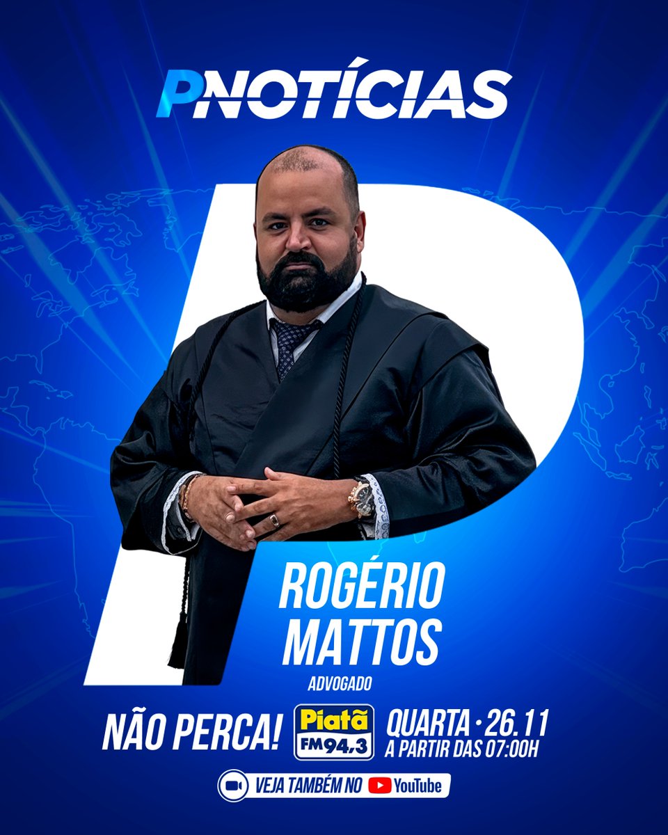 PiataFM's tweet image. O assunto do bate papo com nosso convidado, o advogado @Rogério Mattos, é o caso Sara Freitas, após o adiamento do julgamento dos acusados pelo assassinato da cantora gospel. 📻🧐

Amanhã, às 7h, no PNotícias.

#PNoticias #PiatãFM #EmpurraPiatã