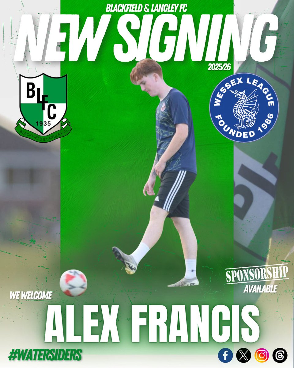 bandlfc's tweet photo. ✍️ • 𝐅𝐢𝐫𝐬𝐭 𝐓𝐞𝐚𝐦 𝐒𝐢𝐠𝐧𝐢𝐧𝐠 🟢

Blackfield &amp; Langley FC are thrilled to announce the new signing of Alex Francis. A young and talented player, we eagerly anticipate seeing Alex on the pitch soon. Welcome to the club, Alex! 🟢⚽️🤝

#𝙐𝙥𝙏𝙝𝙚𝙒𝙖𝙩𝙚𝙧𝙨𝙞𝙙𝙚𝙧𝙨 🟩 https://t.co/zFZuLRQGpi