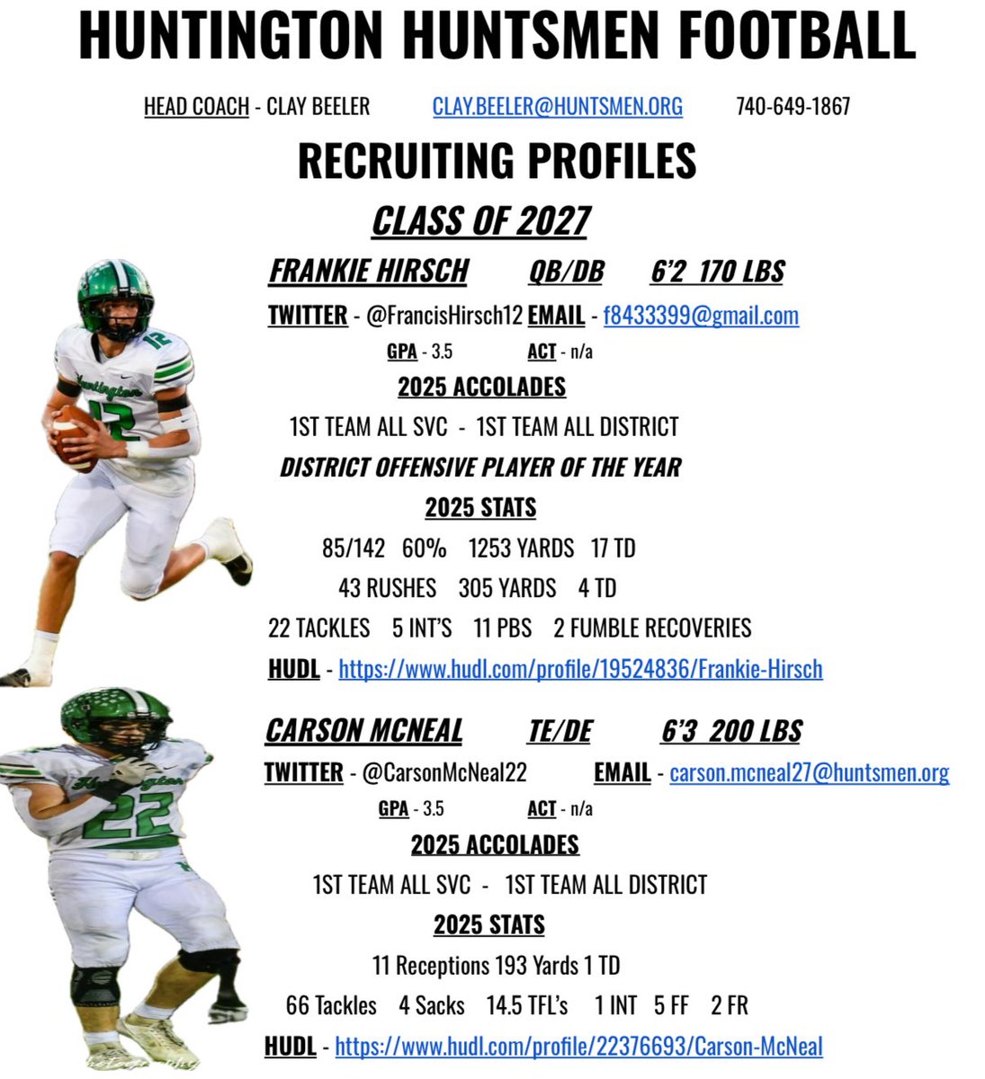 Huntington Huntsmen Football tweet media