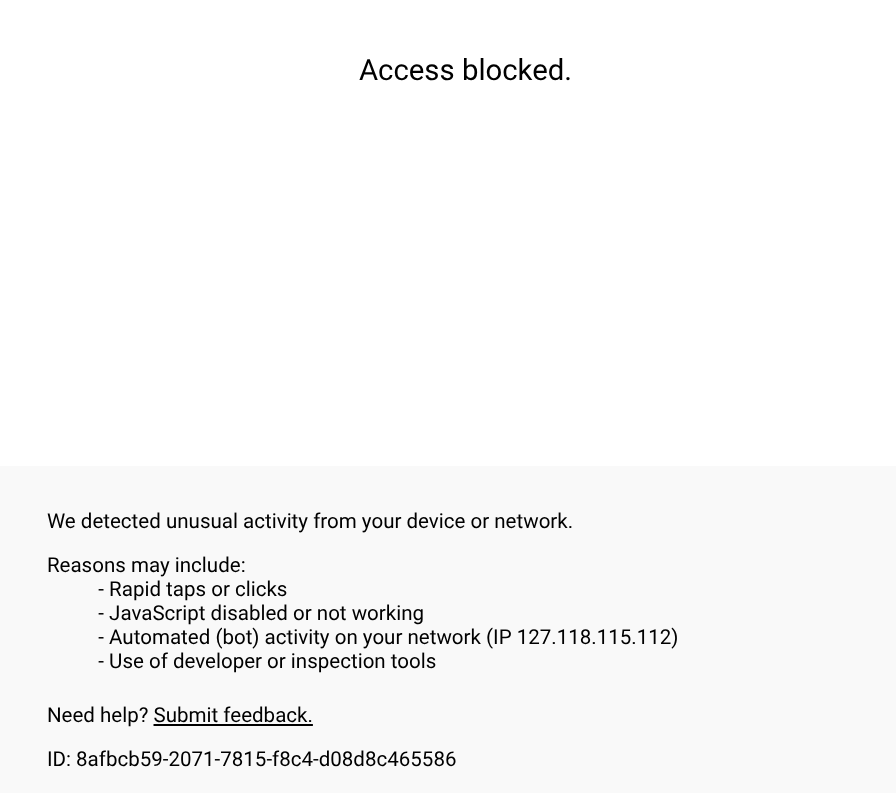 WebInspectInc's tweet image. Blocked for &quot;use of developer or inspection tools&quot;...?

Never seen that one before 🤣