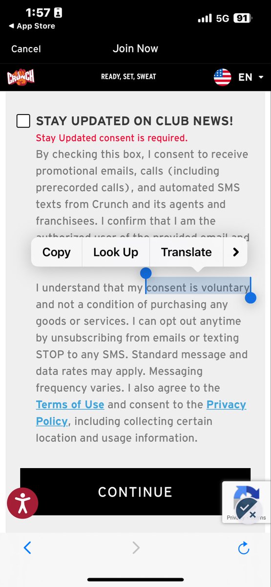 nebmuzik's tweet photo. Hey @CrunchGym what gives??

Not a great start to a relationship when you seem to violate your own terms and conditions... https://t.co/G9kFSSsuaz
