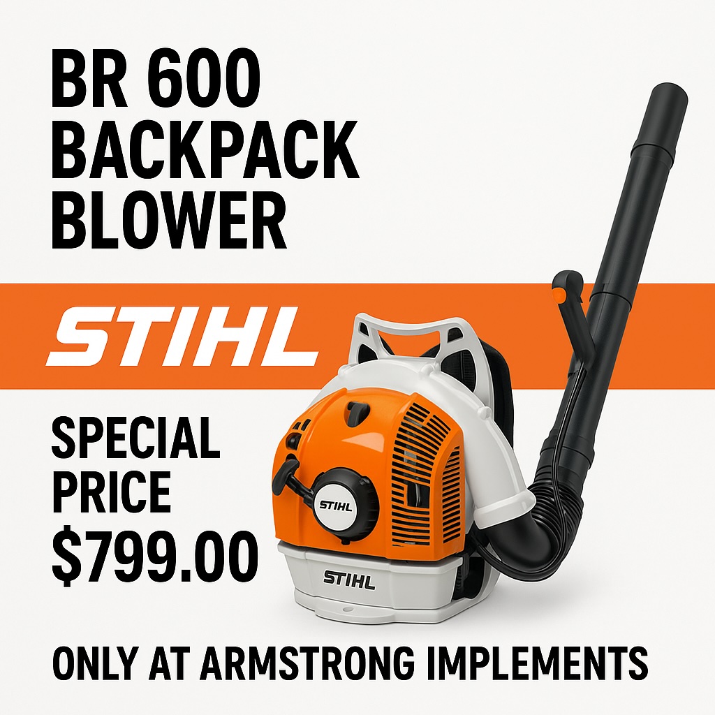 Armstrong_Imp's tweet image. STIHL BR 600: Proven, high-performance backpack blower! 💨

• 64.8 cc 4-MIX® engine – efficient power
• 201 mph air speed – blasts through debris
• 677 CFM airflow – fast cleanup
• Anti-vibration – comfy for long use
• 21.6 lbs – lightweight! #STIHL #BackpackBlower #Power