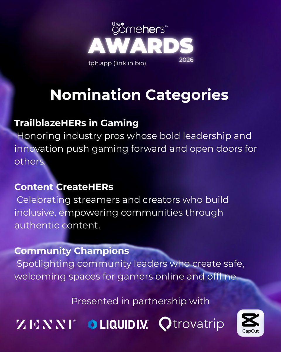 thegamehers's tweet image. 💛From creators and casters to educators, students, and community leaders, the*gamehers Awards exist to recognize the women gamers who make this space better every single day. 

Head to the GMHRS app to nominate your gameHER. #thegamehers #thegamehersAwards #womeningaming