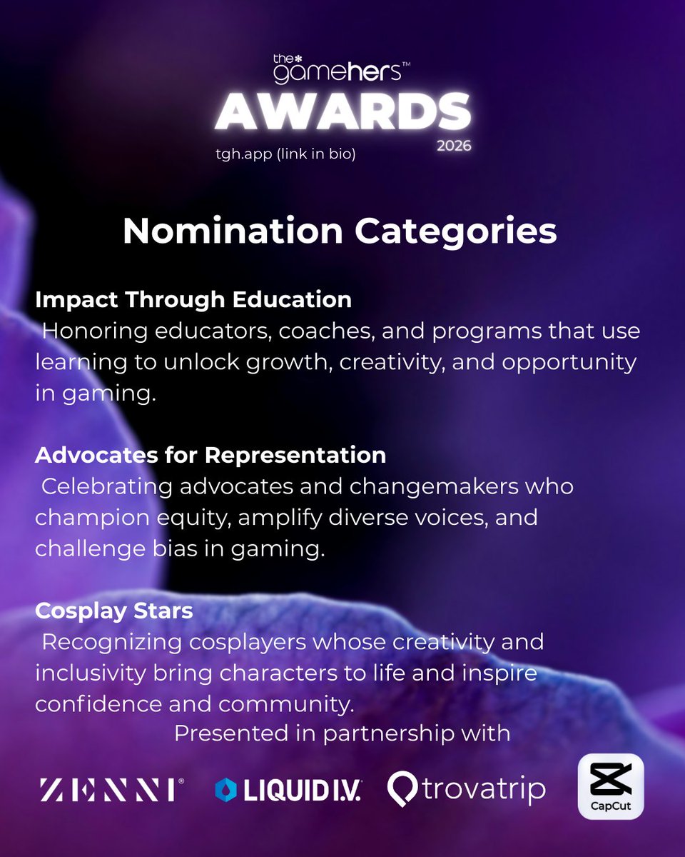 thegamehers's tweet image. 💛From creators and casters to educators, students, and community leaders, the*gamehers Awards exist to recognize the women gamers who make this space better every single day. 

Head to the GMHRS app to nominate your gameHER. #thegamehers #thegamehersAwards #womeningaming