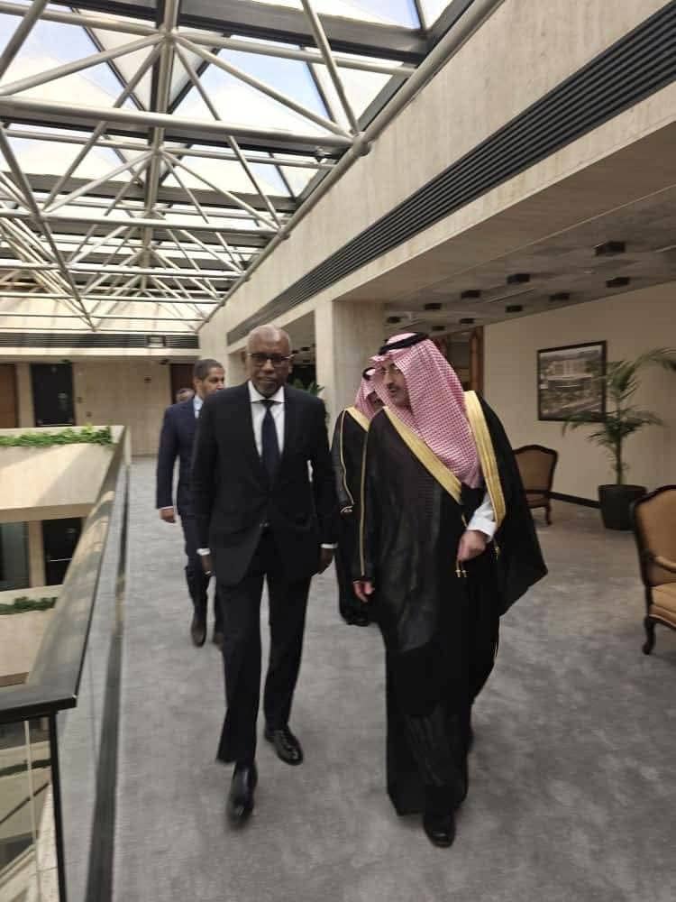 momed222's tweet image. 🇩🇯🤝🇸🇦#RYAD le #MEFI 
@Ilyasdawaleh a tenu une réunion de travail avec le DG du Saudi Fund for Develop #SFD Suldan A. Al-Marshad, au cours de laquelle les 2 parties ont convenu d’accélérer le financement de plusieurs projets d’infrastructures @dya_bamakhrama