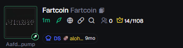 the trenches are so hot rn 
lfg 
bullish 
fartcoin by <a href="/alohquant/">aloh</a> for the 12th time