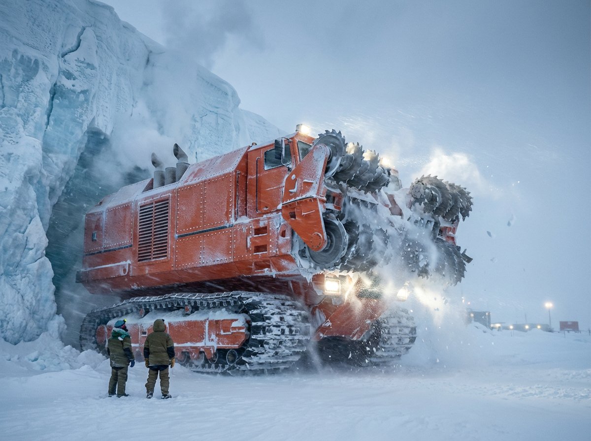 PromptSin's tweet image. Pushing boundaries in extreme conditions. Adapt and innovate! ❄️🚜 #ArcticEngineering #ClimateResilience