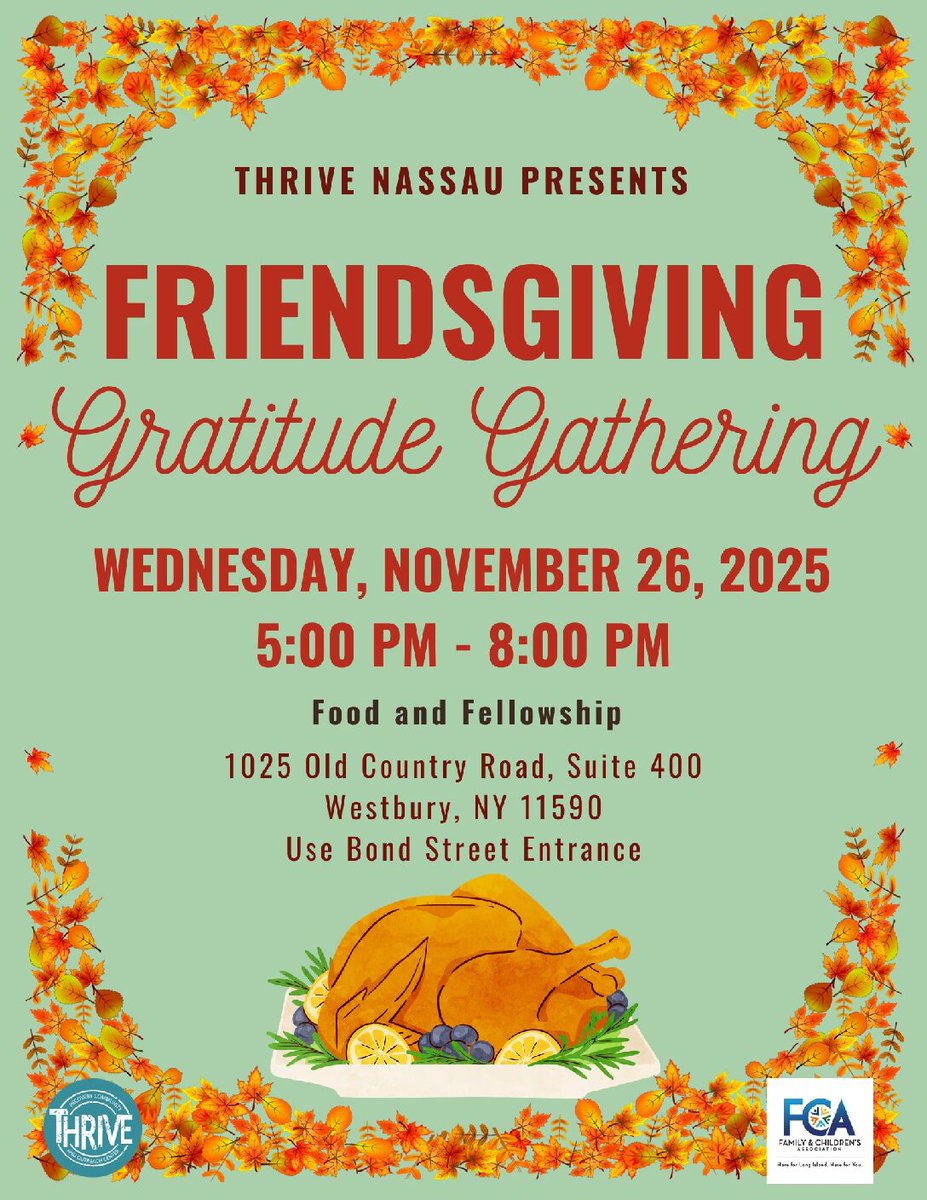 FCA_daily's tweet image. Looking for a supportive, substance-free way to spend Thanksgiving? 🦃💛See how you can get involved with FCA &amp;amp; THRIVE. Join us to connect, celebrate, and be part of our recovery community this holiday season.

#Thanksgiving #RecoveryCommunity #YouAreNotAlone #RecoveryIsPossible