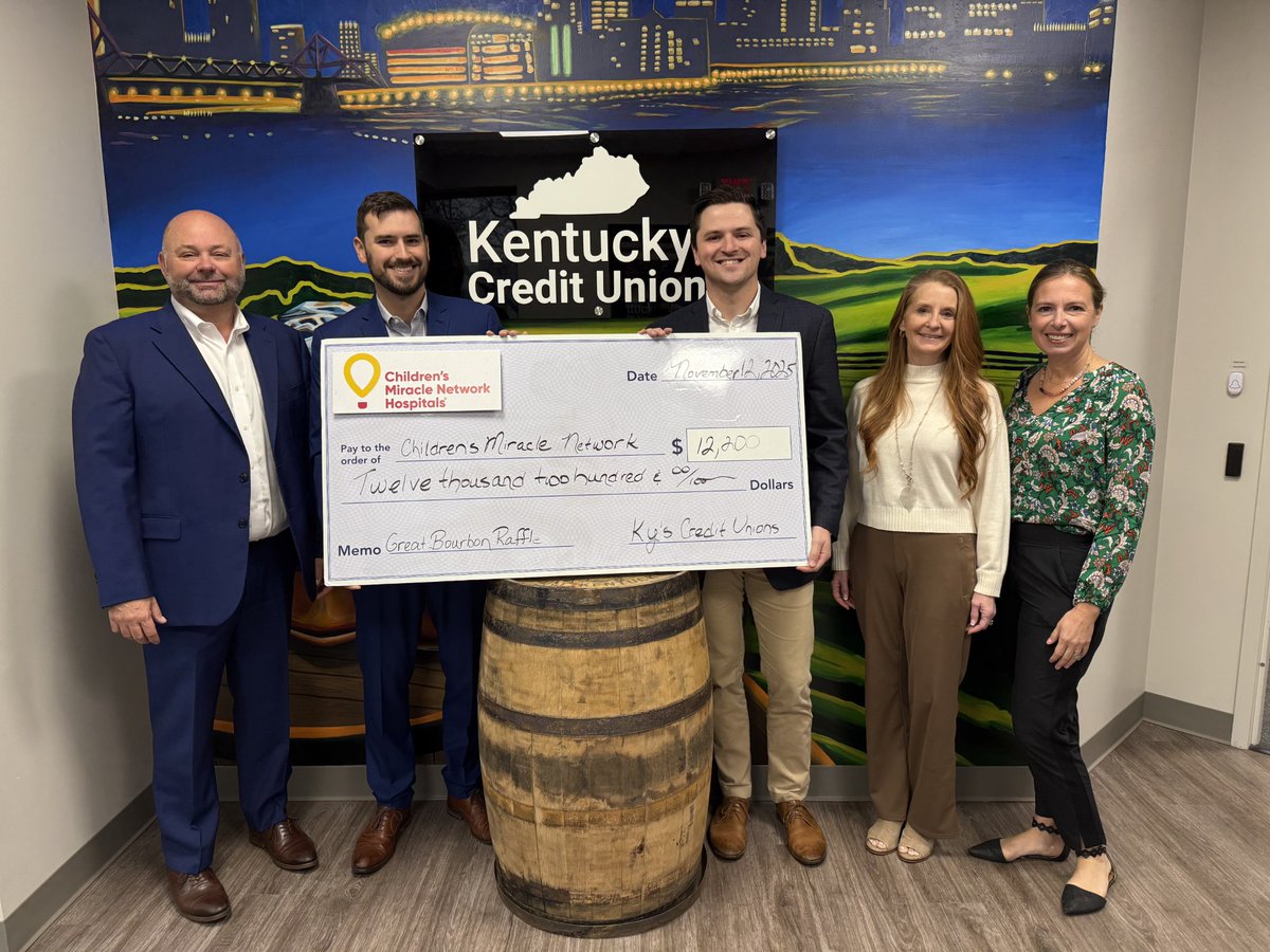 We recently had the privilege of joining our friends at <a href="/KYCreditUnions/">KY Credit Union League</a> to accept funds raised through their inaugural Great Bourbon Raffle. Their commitment to the healthcare of the children of Kentucky is unmatched, and we cannot wait to see how the event goes in year 2!