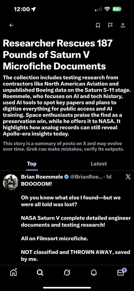 BrianRoemmele's tweet image. Wow!

Thank you all!

I love you.

“Researcher Rescues 187 Pounds of Saturn V Microfiche Documents”

Link: x.com/i/trending/199…