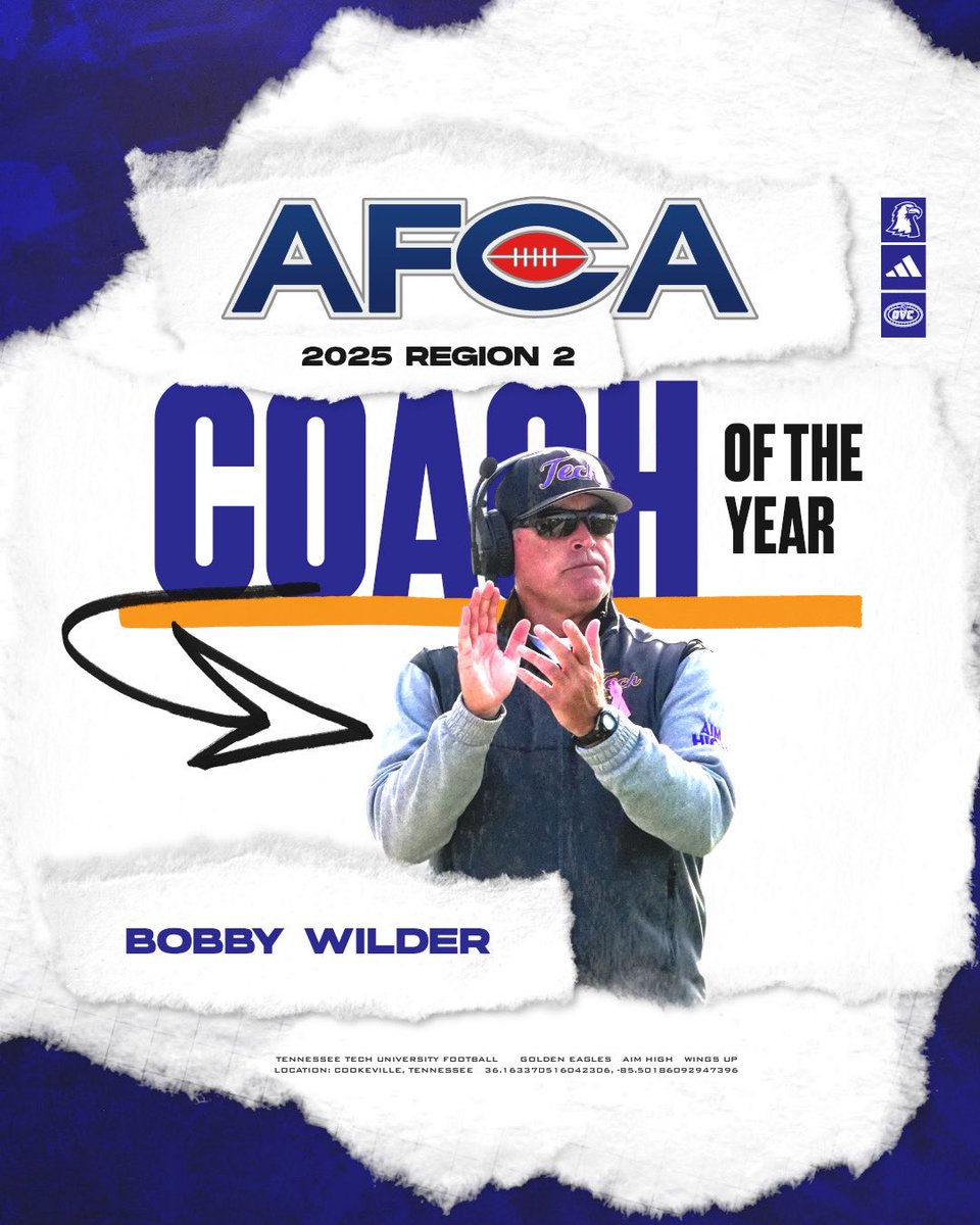 2025 AFCA REGION 2 COACH OF THE YEAR🏆

<a href="/CoachWilder353/">Bobby Wilder</a> 
#AimHigh | #WingsUp