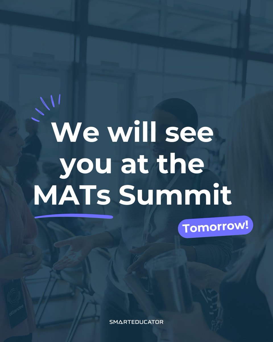_Smart_Educator's tweet image. Tomorrow we’re at the 10th annual @OptimusEd #MATsSummit
Corina + Stephen will be on the SmartEducator stand so come talk AI, workload reduction + trust-wide impact.

Heading there too? Let us know!

#oeMATS #matssummit #optimuseducation