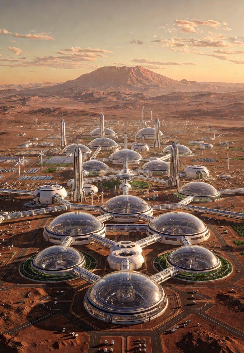 earthcurated's tweet image. What name would you choose for the very first Martian city?