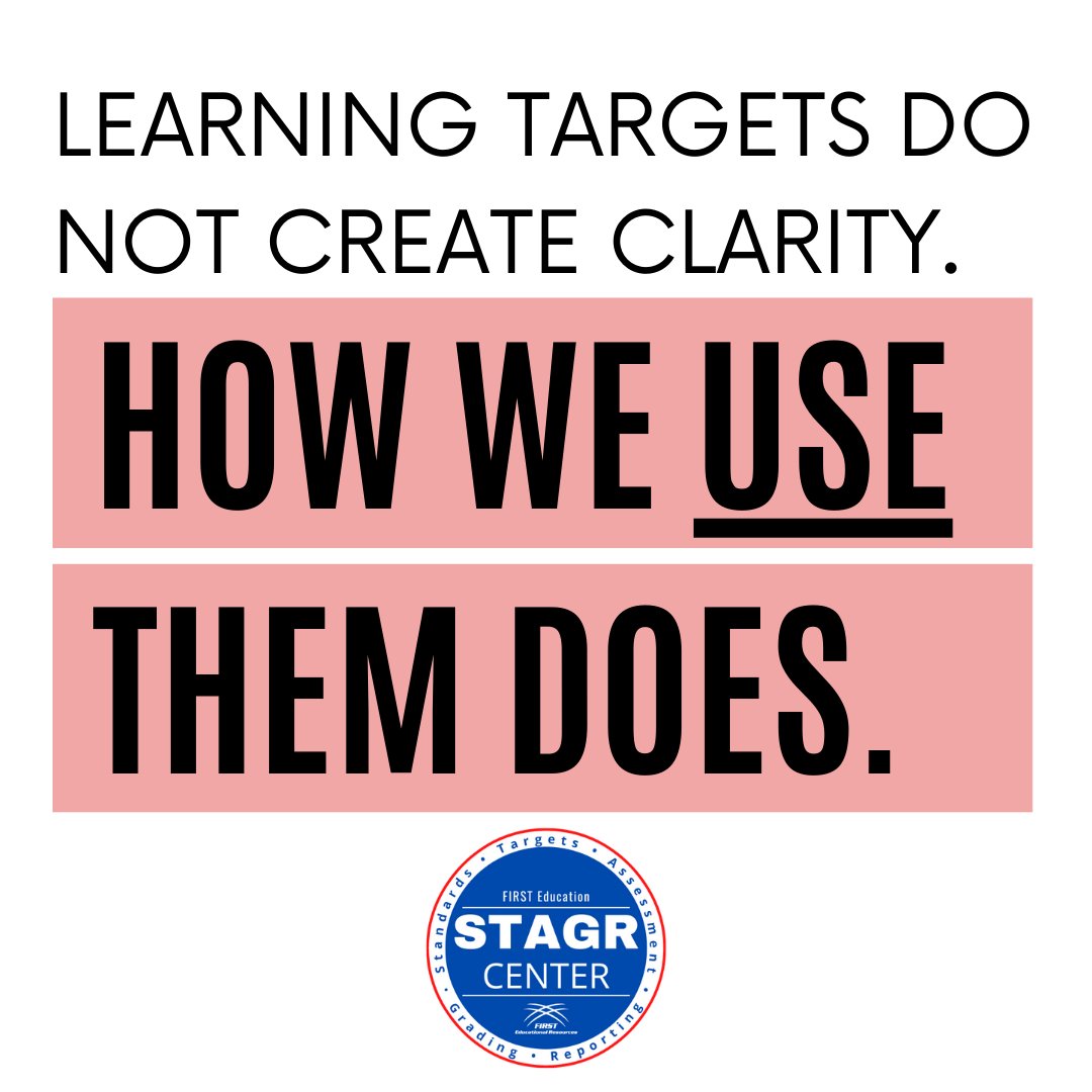 1stEdResources's tweet image. Just posting the learning target isn’t enough.
Clarity comes from what we do with it.

#STAGR #TeacherClarity #LearningTargets