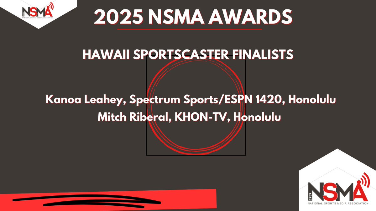 NSMASportsMedia's tweet image. Hawaii Sportscaster of the Year finalists.