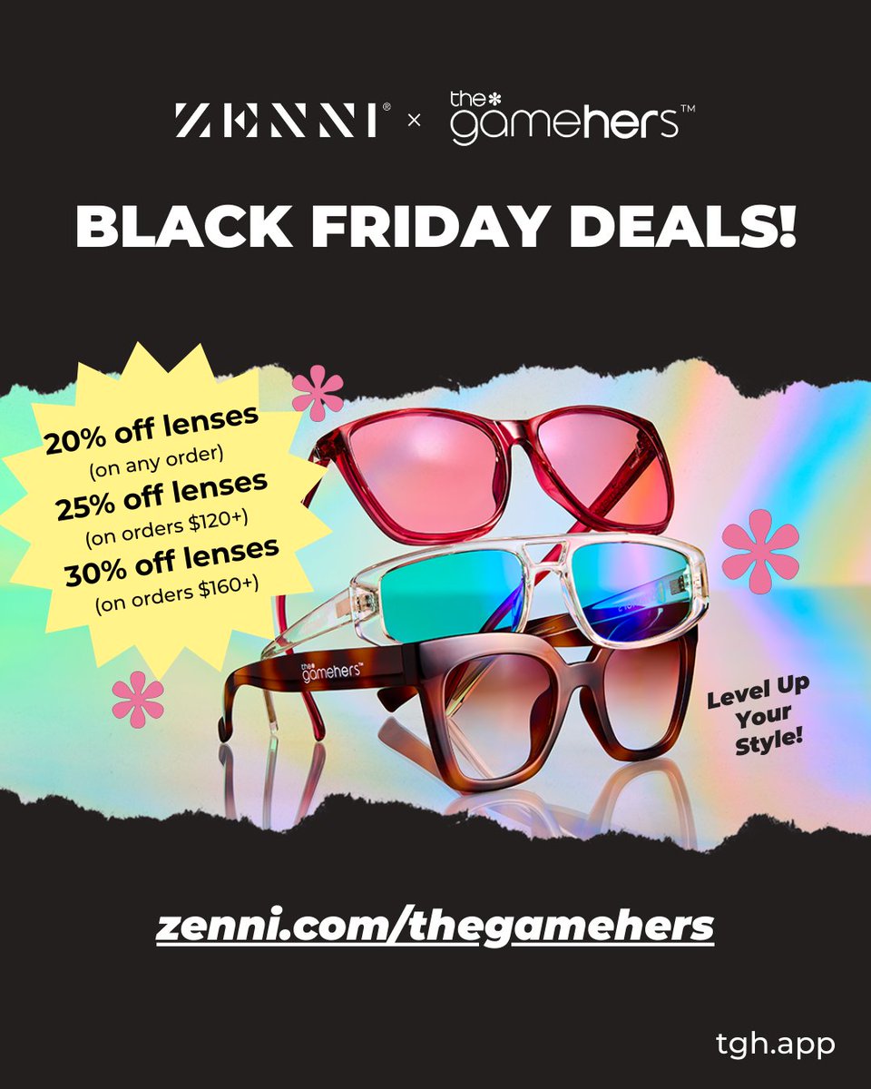 thegamehers's tweet image. Don’t miss this amazing Black Friday Deal from @Zenni_Gaming ! Go to zenni.com/thegamehers #blackfriday #zennioptical #zennigaming