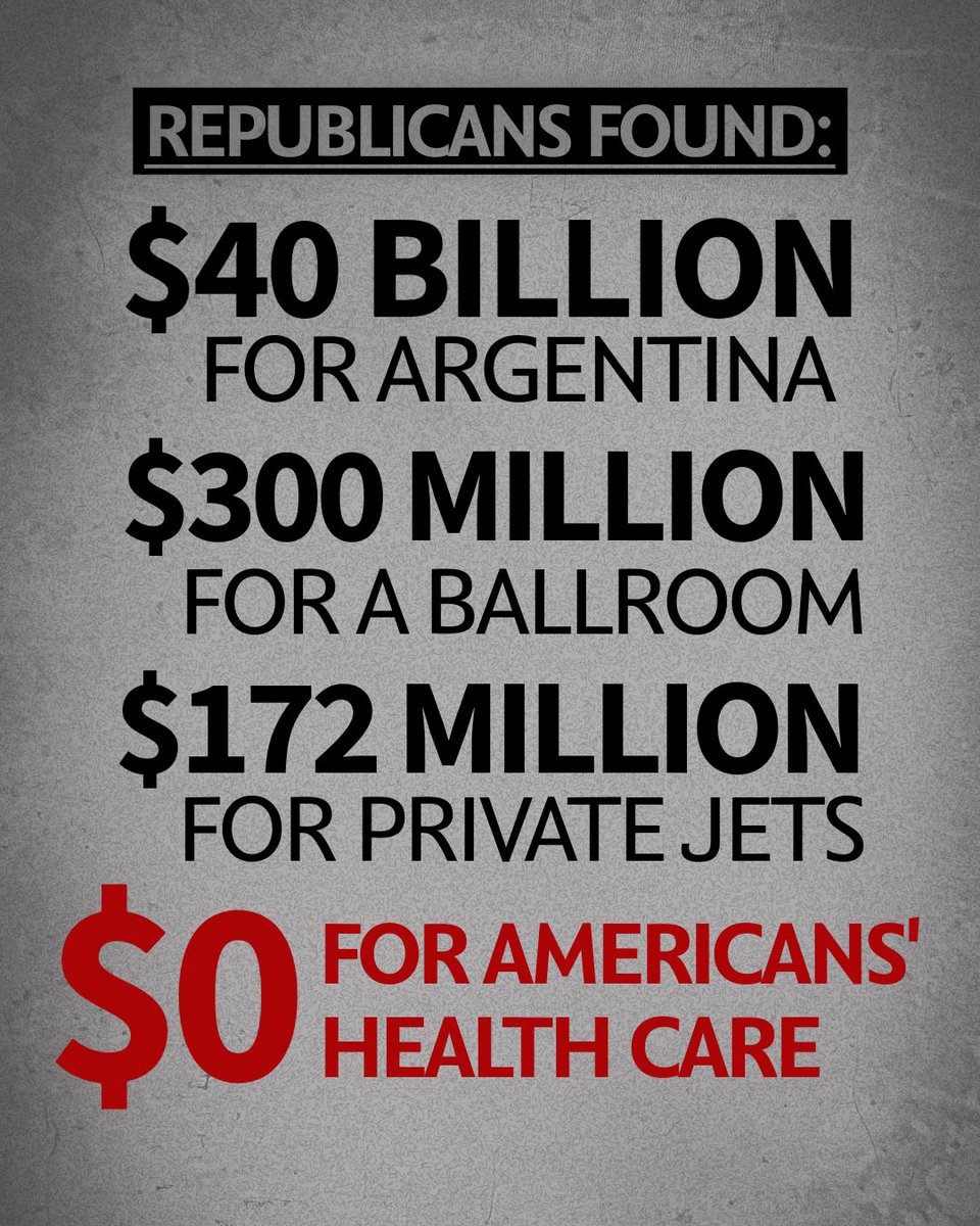 HouseDemocrats's tweet image. Republicans’ priorities are everywhere but with the American people. Do better.