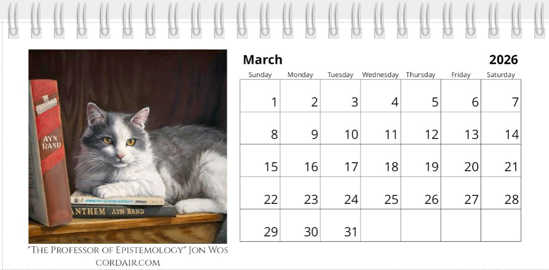 Meet "Mr. March" aka Francisco, in our 2026 Art Calendar. Desk and wall calendars starting at only $20. Purchase one for yourself and some as gifts. Quantities are limited. Personalization available for corporate orders.