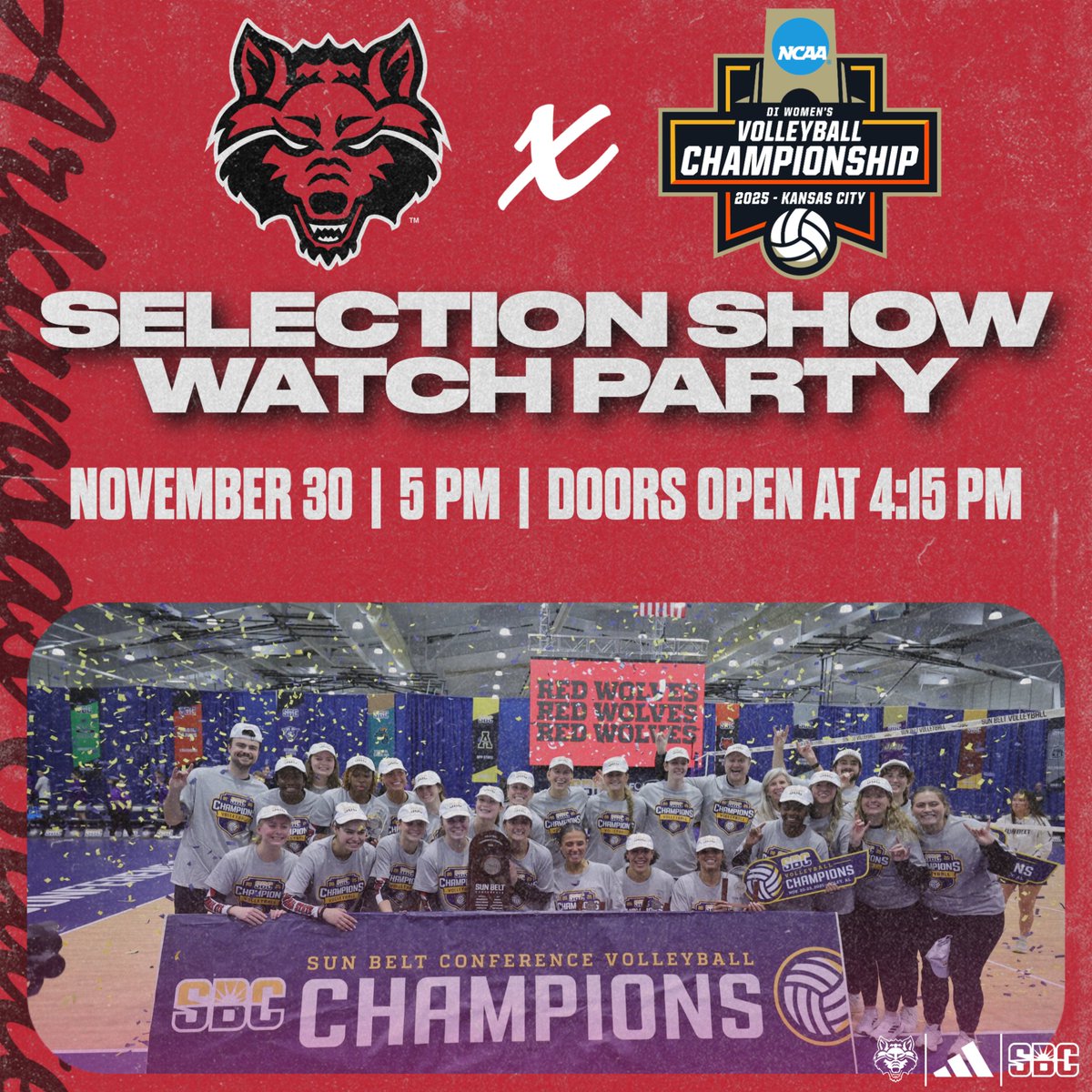 AStateVB's tweet image. Looking forward to seeing everyone on Sunday!

🔗astateredwolves.com/news/2025/11/2…

#WolvesUp
