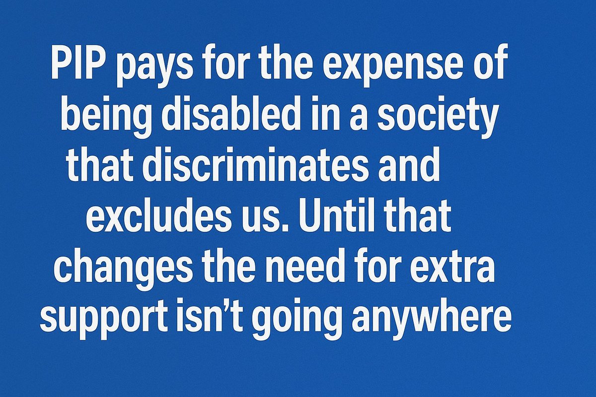 veritysmart's tweet image. Remember, #PIP exists to cover extra cost of being #disabled in a society built without us. It pays for the price of #discrimination. It’s not means tested and it’s not tied to work. It’s based on need; day to day impact and medical evidence. It isn’t a luxury, it’s a lifeline.