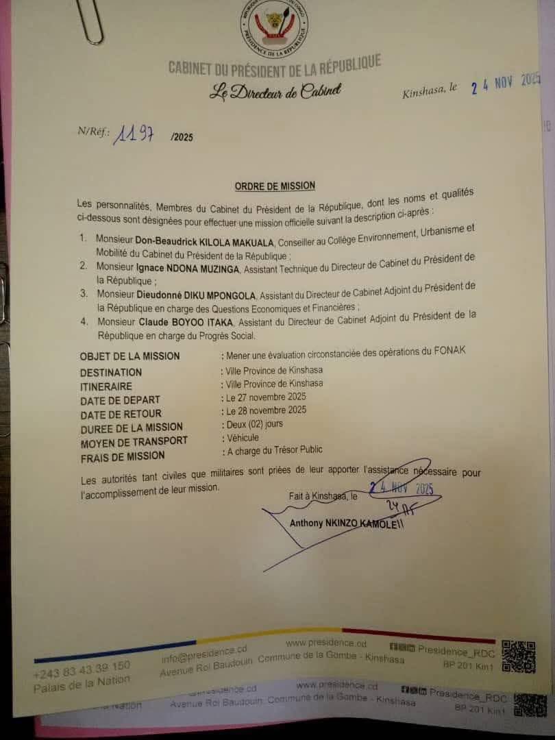 wembi_steve's tweet image. #RDC: Le Directeur de cabinet du président de la République veut voir clair sur la gestion chaotique de la ville province de Kinshasa. 👇👇