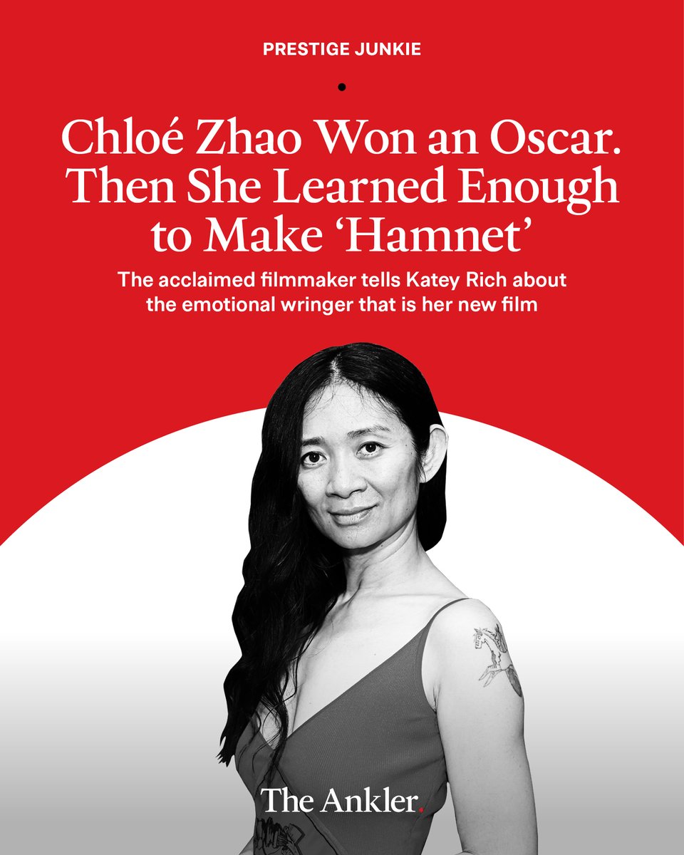 TheAnkler's tweet image. Director Chloé Zhao tells Katey Rich about building her creative mindset, from studying psychology and Greek mysticism to embracing a “volcanic” phase of ideas. She explains how that sparked her vision for @hamnetmovie and its transcendent finale: theankler.com/p/chloe-zhao-h…