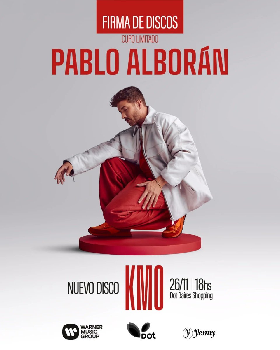 #Info Mañana a partir de las 18h 🇦🇷, <a href="/pabloalboran/">Pablo Alborán</a> estará firmando su nuevo álbum #KM0 a las 150 primeras personas que compren el 💿 en formato CD o vinilo en la tienda #Yenny del centro comercial Dot Baires Shopping de Buenos Aires (Argentina).

+info 👉🏻 drive.google.com/file/d/1slXuHq….