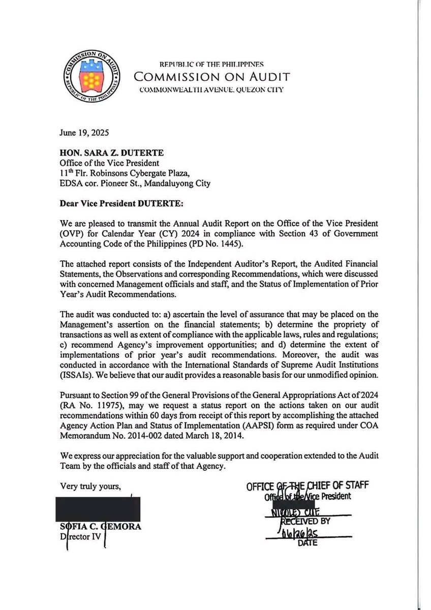 Gerbi_23's tweet image. The Office of the Vice President  receives unmodified audit opinion from COA. 
OVP has once again received an &apos;unmodified audit opinion&apos; from the Commission on Audit (COA), based on the latest annual audit report. An unmodified opinion is the highest rating given by COA.
