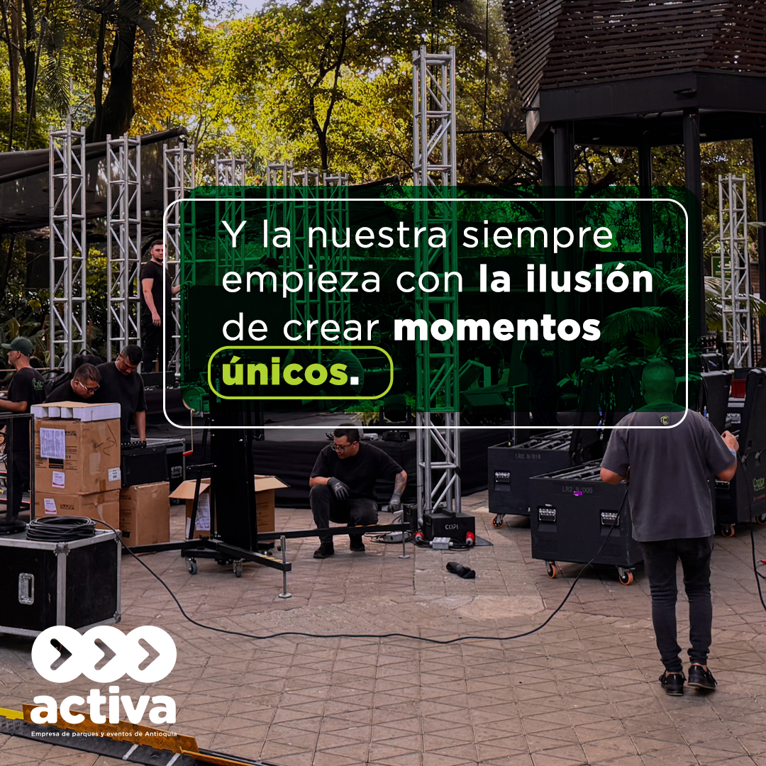 Cada proyecto tiene una historia.
La nuestra empieza antes del “show”, cuando el territorio se activa, las ideas toman forma y el equipo convierte trabajo en momentos inolvidables.
Así se construyen experiencias que hacen vibrar a Antioquia.