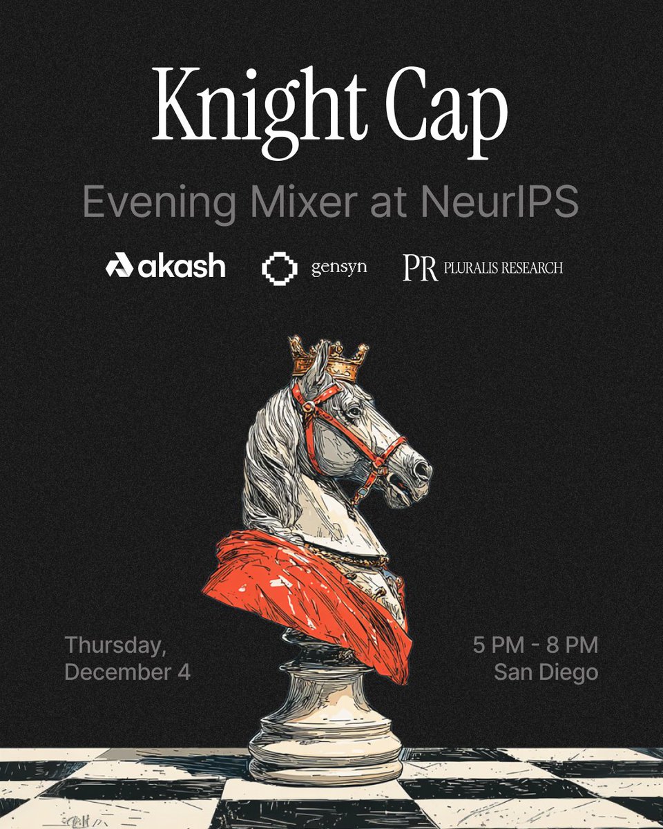 akashnet's tweet image. After a long day of co-working and connecting with our community, keep the energy going downstairs. ♟️🍸

Register for our speed chess tournament + mixer below. ↓
luma.com/KnightCapNeurI…

🎟️ You’ll need to sign up each day for co-working access! ↓

Day 1:…
