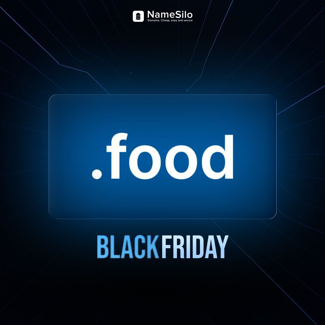 namesilo's tweet photo. Serve your brand with .FOOD ๐ด
Get your first-year registration for just $1.99 โ plus 50% off premium registrations. Perfect for restaurants, food blogs, and culinary projects. Offer valid until Dec 2. ๐ https://t.co/9YAD4X8PPA
#BlackFriday #DomainDeals #dotFOOD https://t.co/Kzq4XdKtGe