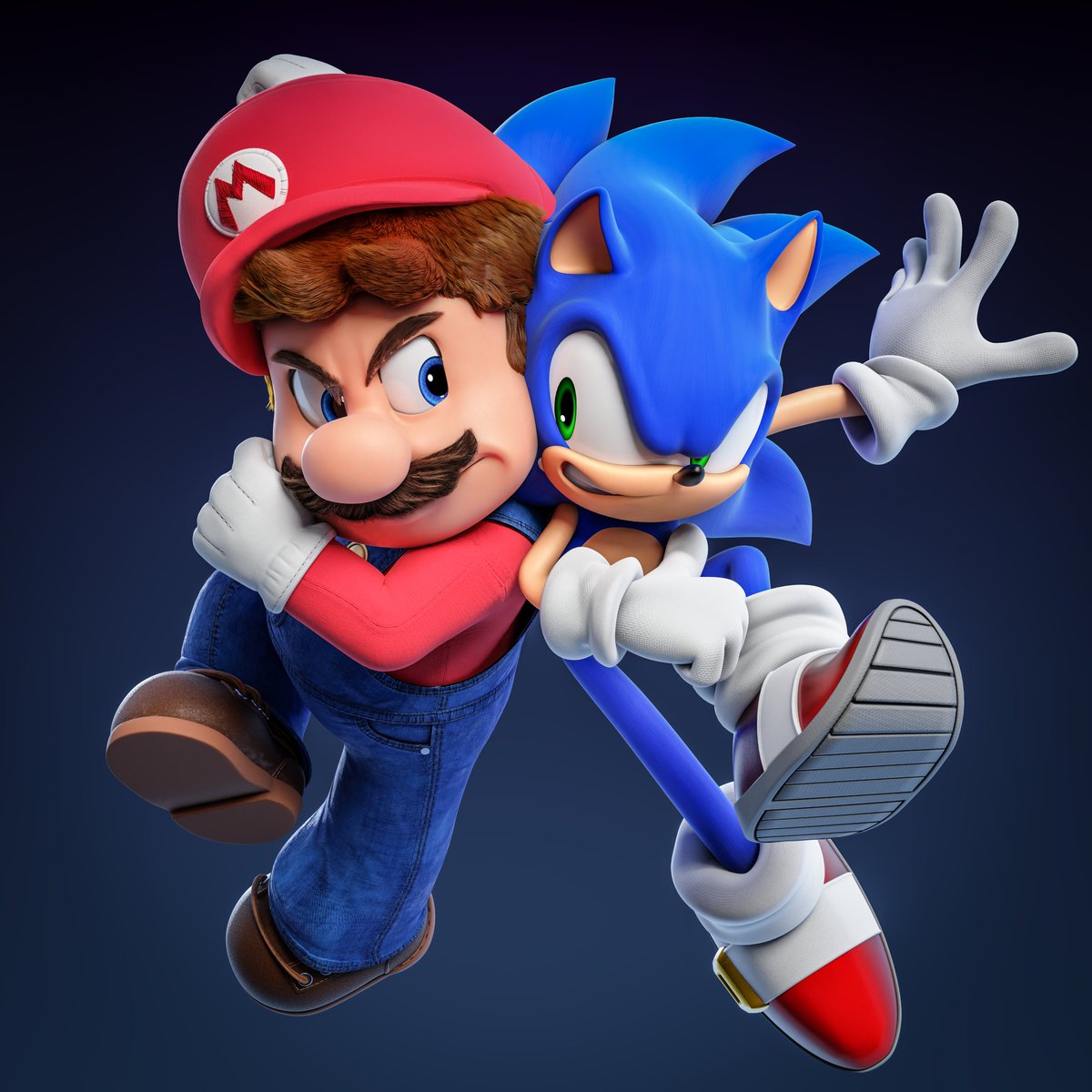 EXG1983's tweet image. Old Mario &amp;amp; Sonic render that got really popular on my old account, I Might remake it.
-
Mario by @Bradleyisgone 
Sonic by @dokatzo 
-
Render by me
-
#blender3d #b3d