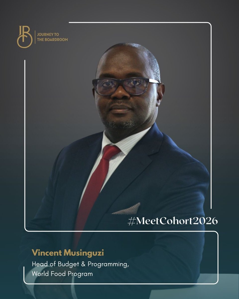 Welcome Vincent Musinguzi MBA FCCA CPA to Cohort 2026 of <a href="/JTBoardroom/">Journey To The Boardroom</a>  

He is an executive leader &amp; certified international financial management professional &amp; currently heads the Resource &amp; Budget Management function at <a href="/WFP/">World Food Programme</a> Uganda overseeing a multi-year budget.

#JTB2026