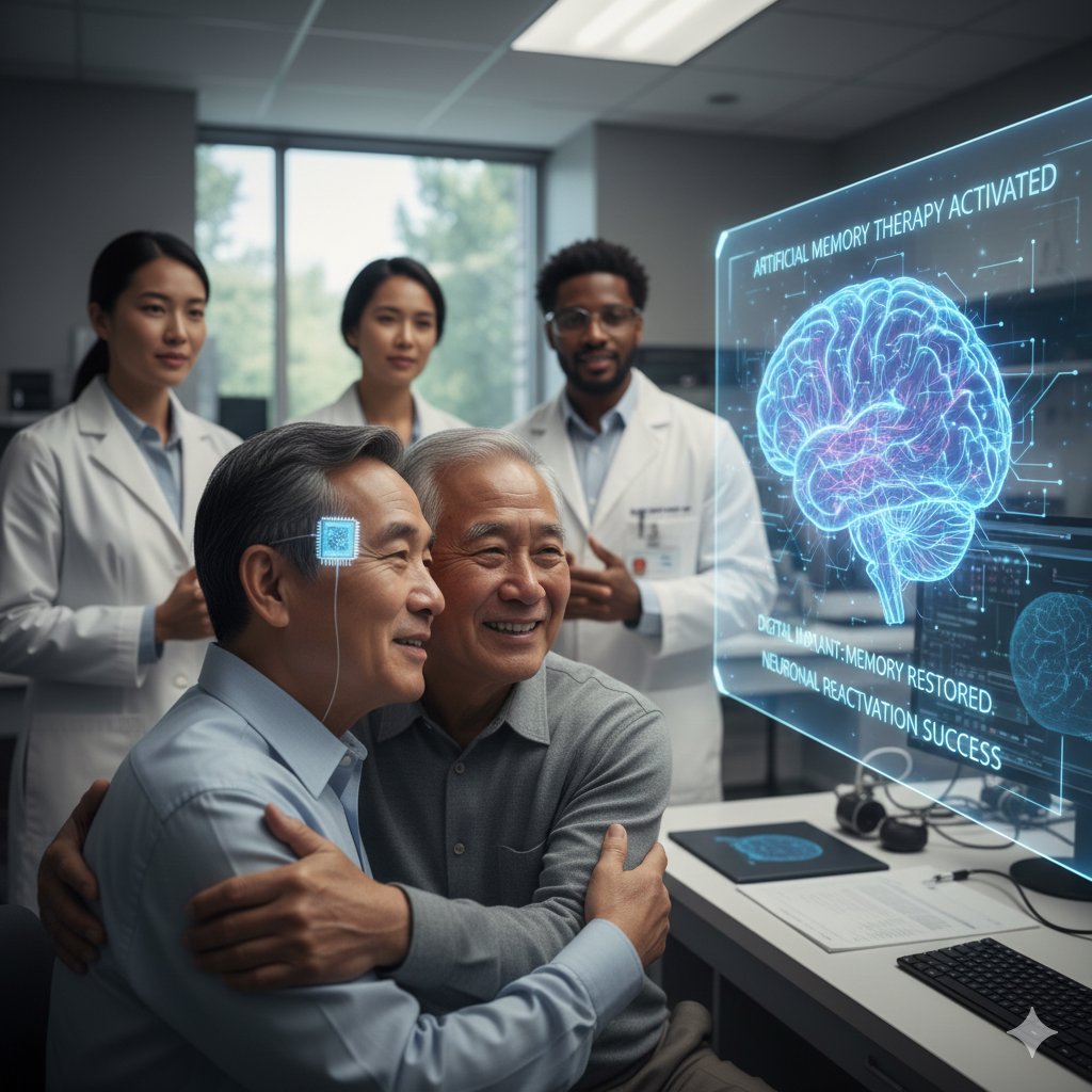 TechFutPulse's tweet image. A revolution in Alzheimer&apos;s: Stanford&apos;s &quot;Artificial Memory Therapy.&quot; 
Digital memories are being implanted into the brain – with microchips! 
A 70-year-old patient recognized his grandson after 5 years. It reactivates neurons. 
Soon, there will be hope for 
Parkinson&apos;s and other…