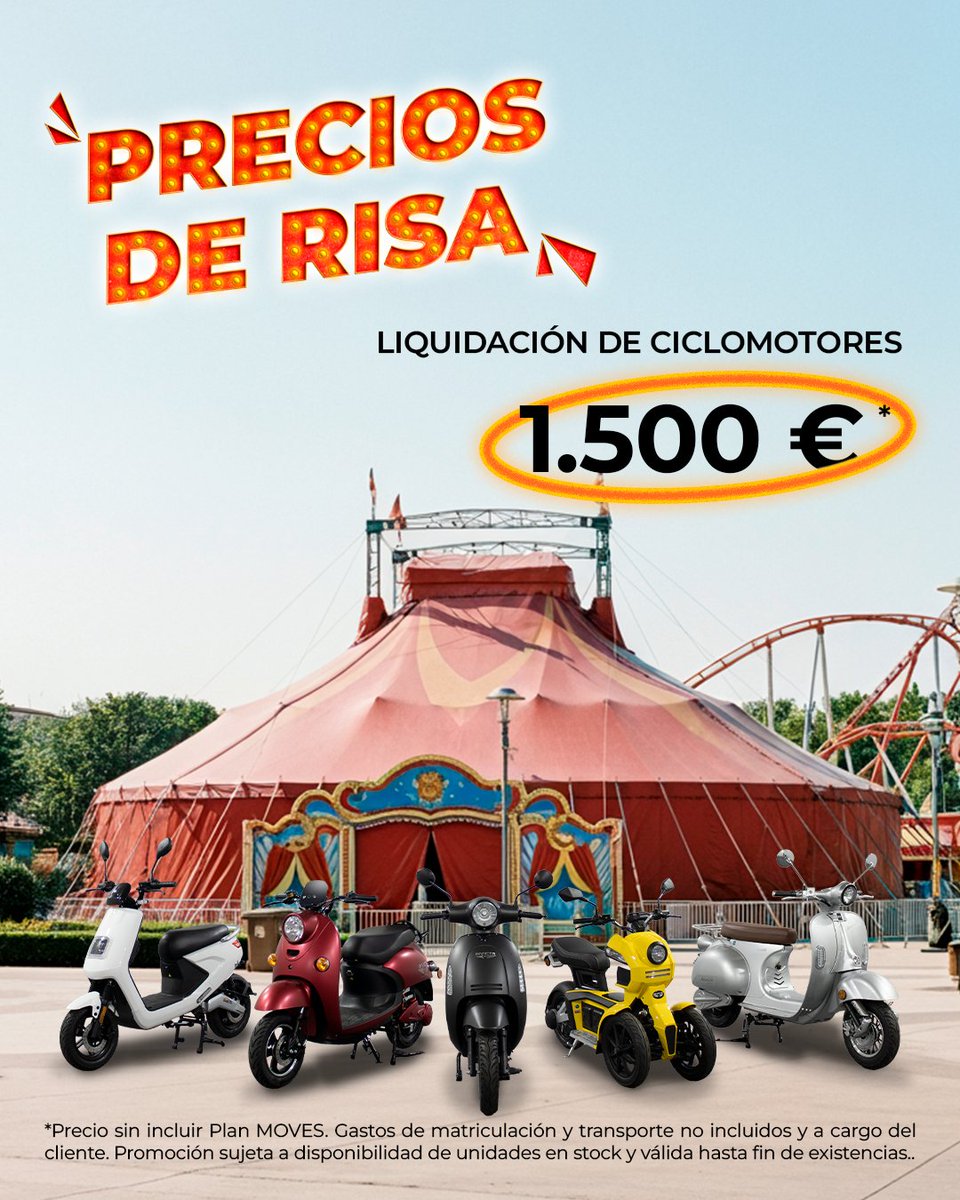 InvictaMotor's tweet image. ¿Necesitas algo que te lleve a todas partes sin gastar un dineral?
Pues aquí está: ciclomotores eléctricos por solo 1.500 €.
Elige el que tuyo y súbete al ahorro con estilo. ⚡😎

👉 Más info en invictaelectric.es/liquidacion-mo… 

#ciclomotor #movilidadsostenible #oferta #preciosderisa