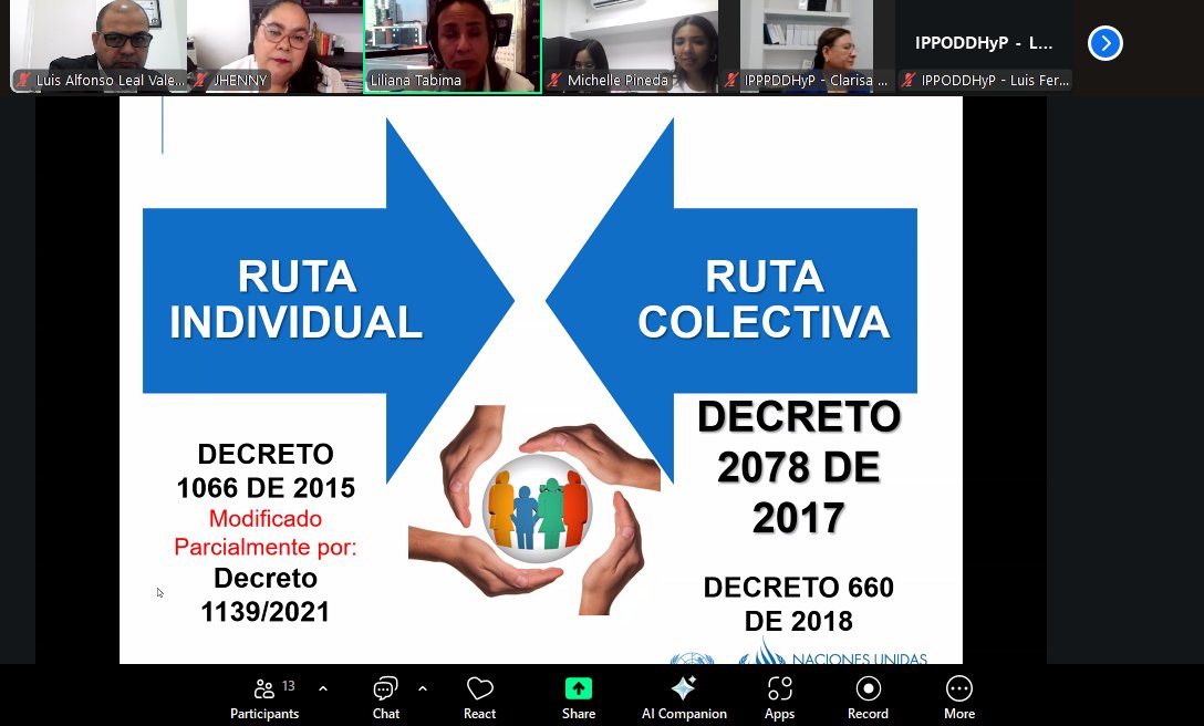 InstitutodePro's tweet image. Como parte del proceso de fortalecimiento interno, el personal de este Instituto asistió a una actividad virtual formativa impartida por Liliana Ramírez Tabima, consultora internacional y especialista en protección para personas, grupos y comunidades en Colombia.