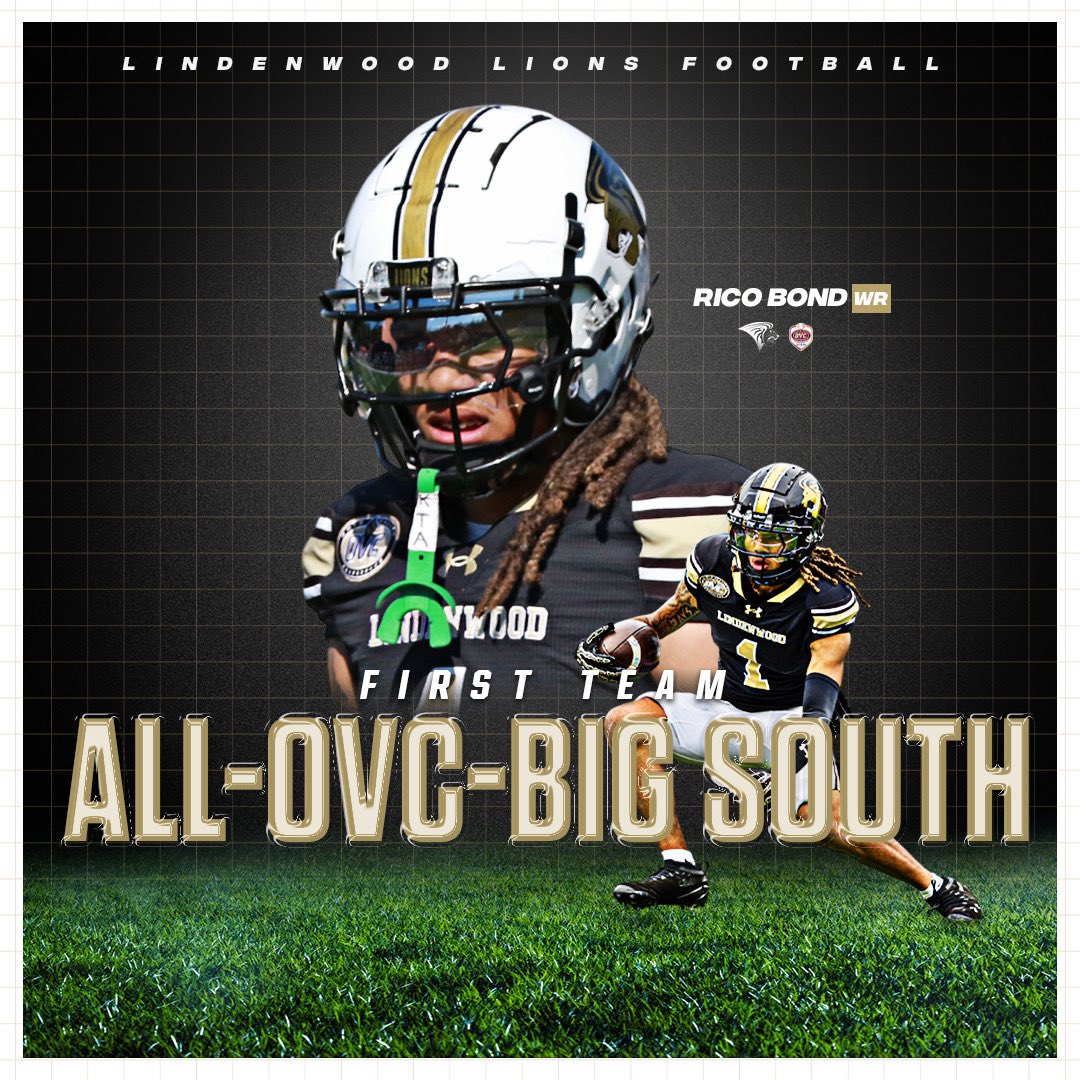 LU_Lions's tweet photo. The @LindenwoodFB 🦁🏈 team had 1️⃣4️⃣ players earn All-Conference recognition for their play during the 2️⃣0️⃣2️⃣5️⃣ season 

Rico Bond and Gavin Hulet were first team honorees 

📕 | https://t.co/ITpGcg7lON

#TheHuntBegins https://t.co/Nn1q28vuuR