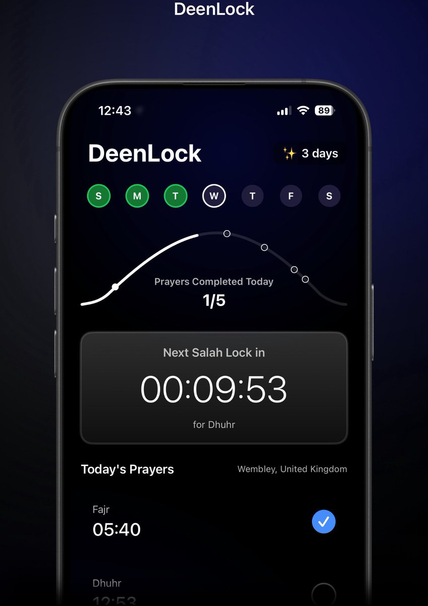 iamdihealer's tweet image. Salah is the most important thing as a Muslim. Came by this app that locks all the distractions on my phone and makes me never miss my salah 🤲

This was very needed in these times that the heart feels heavy. 

Alhamdulillah for this app.