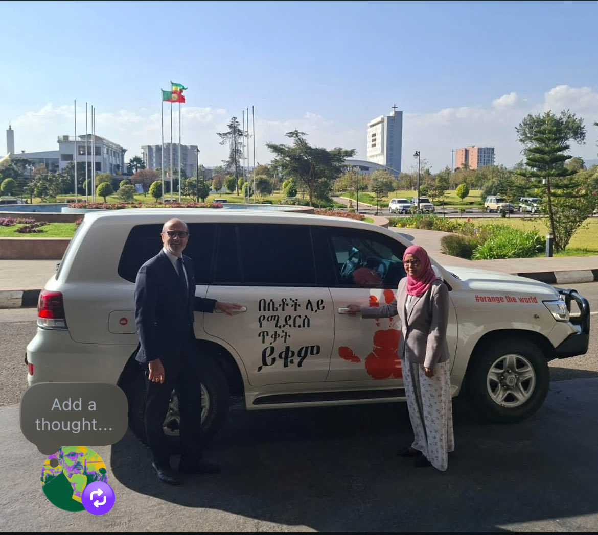 Huge thanks to Minister of Health <a href="/MekdesDaba/">Mekdes Daba</a> and Minister for Defence Aisha Mohammed for expressing support to the global #orangetheworld campaign to eliminate violence against women