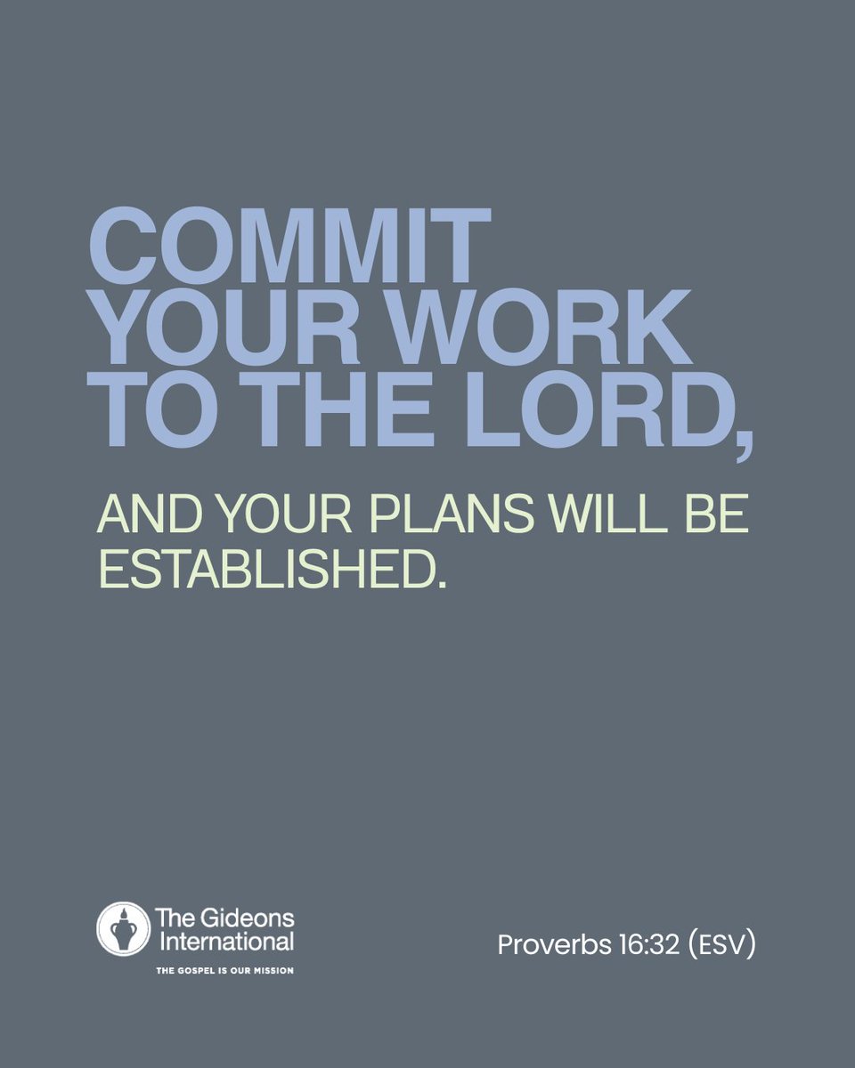 When we place our plans in God’s hands, He shapes them with purpose. Trust His timing, and your path will be made firm. #VerseOfTheDay #TheGideons