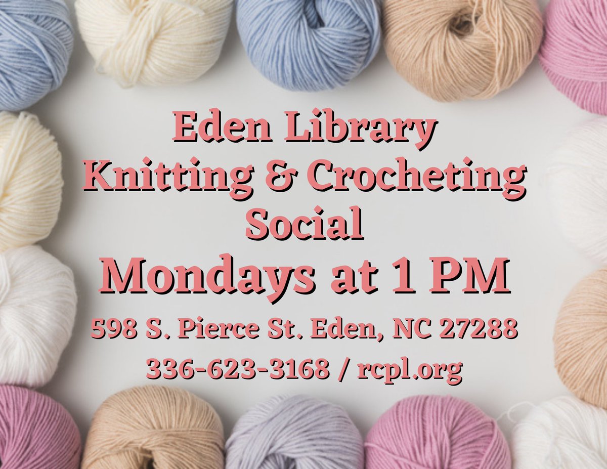 RCP_Library's tweet image. Based on True Events Movie Night showing &quot;Ordinary Angels&quot; at Madison-Mayodan Public Library on Monday, December 1st at 5pm! Eden Library Knitting &amp;amp; Crocheting Social meet on Mondays at 1pm! 📽️🪽🧶