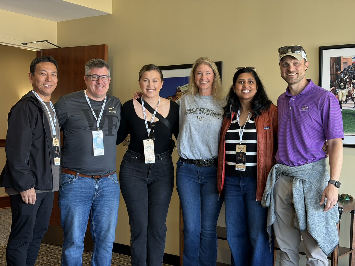 Victory and team spirit! 🏈 Wake Forest came out on top against Delaware this past Saturday, and we were thrilled to celebrate with some of our newest orthopaedic surgeons. Welcoming in Dr. Yoji Ogura, Dr. Jeffrey Spang, Dr. Rachel Honig, Dr. Sneha Rao, and Dr. DJ Scholten—joined