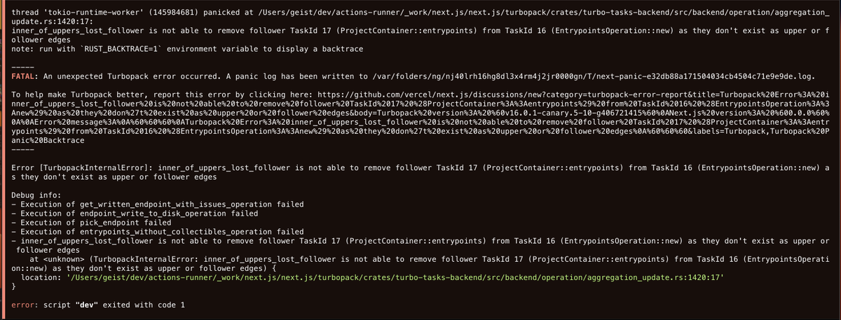 dartilesm's tweet image. No idea how this error came up; I believe it was caused while resolving merge conflicts. Sharing this for your awareness. @timneutkens