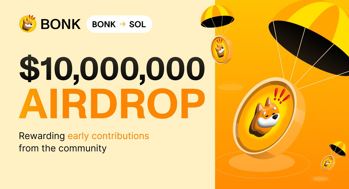 TheGoldenDogbnb's tweet image. BONK Airdrop open for 24 hours 🪂🚀

Drop your Solana $SOL address below &amp;amp; RT 👇

Every wallet gets 1,000,000,000 $BONK 2.0

Check your Wallet in 12h ! ⏰