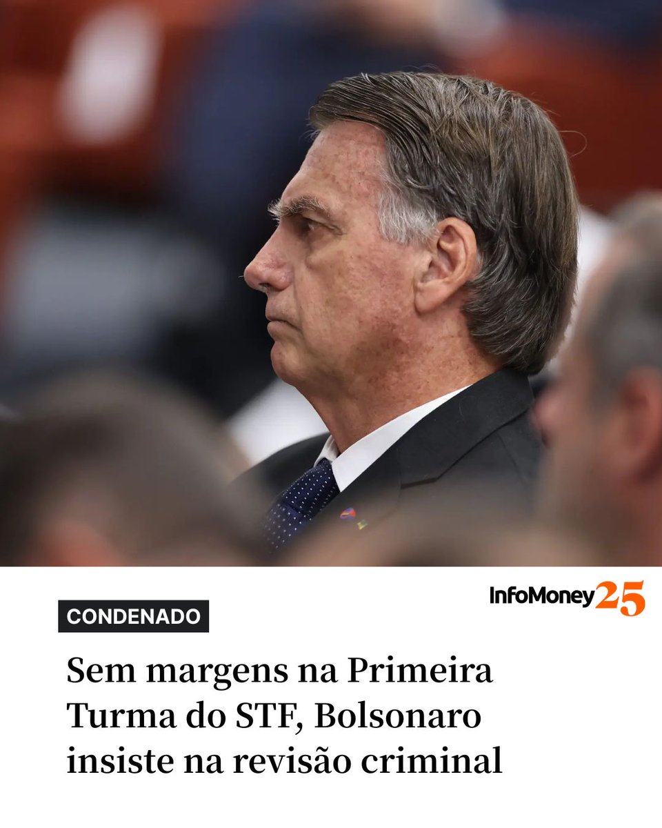 CONDENAÇÃO

A defesa do ex-presidente Jair Bolsonaro (PL) estuda recorrer à revisão criminal para tentar reverter a condenação por tentativa de golpe de Estado, agora que o Supremo Tribunal Federal declarou o processo encerrado.

O pedido, considerado o último instrumento