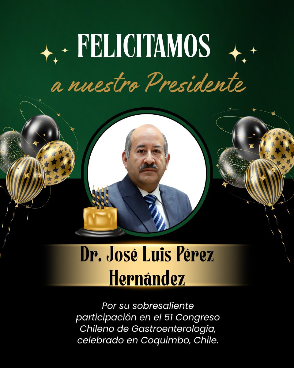 La Asociación Mexicana de Hepatología felicita a nuestro Presidente, el Dr. José Luis Pérez Hernández, por su sobresaliente participación en el 51 Congreso Chileno de Gastroenterología, celebrado en Coquimbo, Chile.