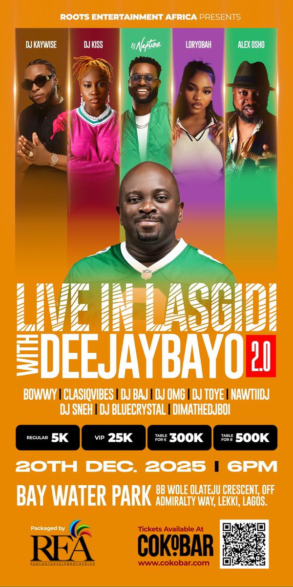 DEEJAYBAYO's tweet photo. We outside!!!

Countdown to Live in Lasgidi with @DEEJAYBAYO 2.0 alongside special guest djs @deejayneptune
@djkaywise @celebritydjkiss
And many more 

Grab your tickets:
https://t.co/viQO9tHdMY https://t.co/KLvD0Pjnow